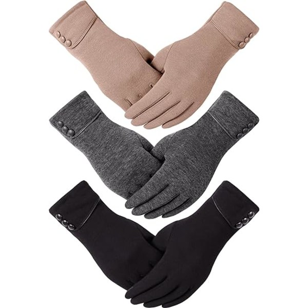 3 par vinterhandskar för kvinnor kallt väder flickor med touch scr