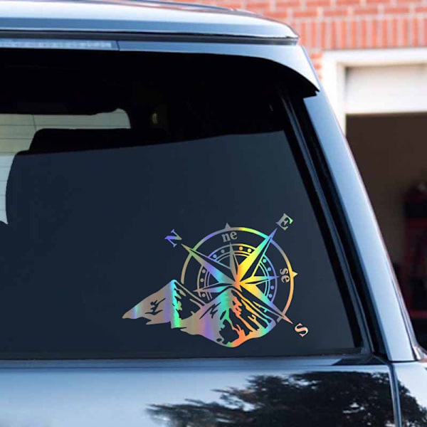 Bil Laser Klistermärke Berg Kompass Mode Auto Kaross Styling Deko