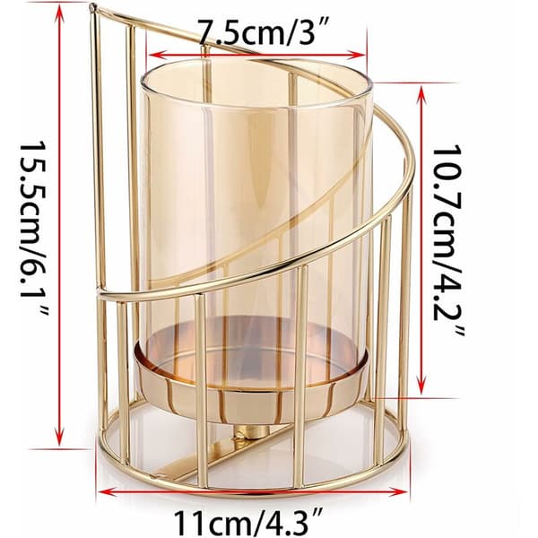 Geometrisk lysestake, dekorativ søylelysestake, metallstativ