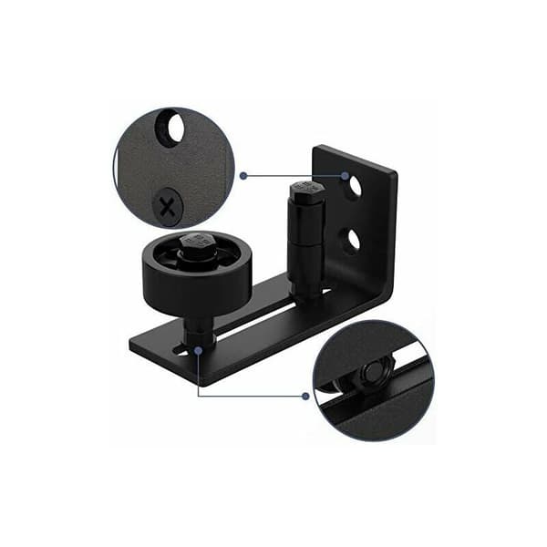 120mm Flush Bottom Justerbar Stue Rulleskydedør Væg Guide Væg Hardware
