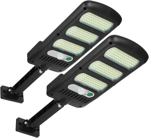 Utendørs solcellelamper, 2-pak LED utendørs sikkerhetslamper med bevegelsessensor