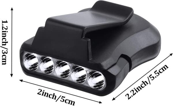 6 stk. Clip-hovedlamper Hovedlamper Hjelm Tilbehør 5 LED Rot