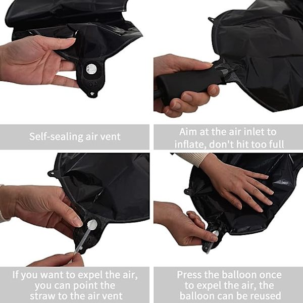 32 tommer store sorte A-bogstav balloner jumbo heliumballoner, folie
