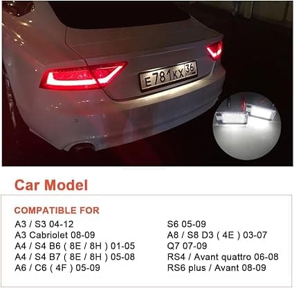 LED-nummerpladelys til bil, superlysende CanBus-fejlfri 6000K Xenon