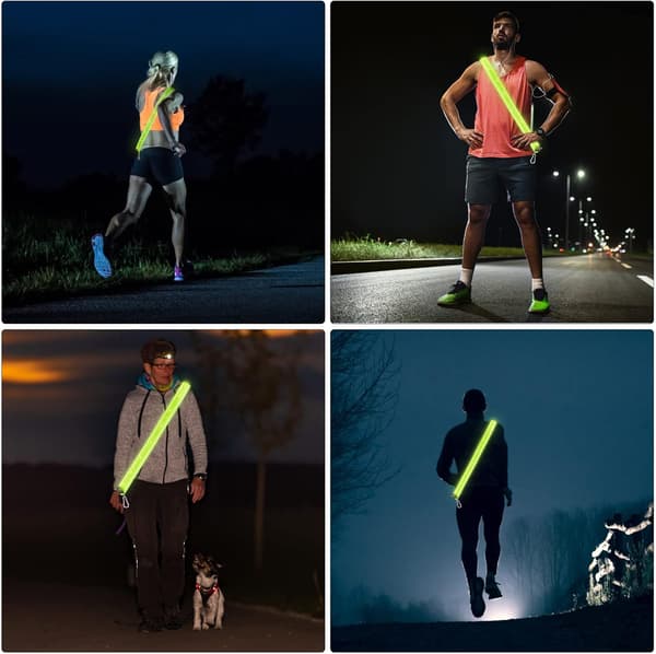 LED-refleksløpebelte, oppladbart LED-refleksbelte, lysende sikkerhetsbelte for nattløping, jogging, sykling, hundelufting