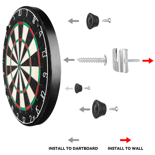 Skruer og stabilisatorer Dartboard ophængssæt