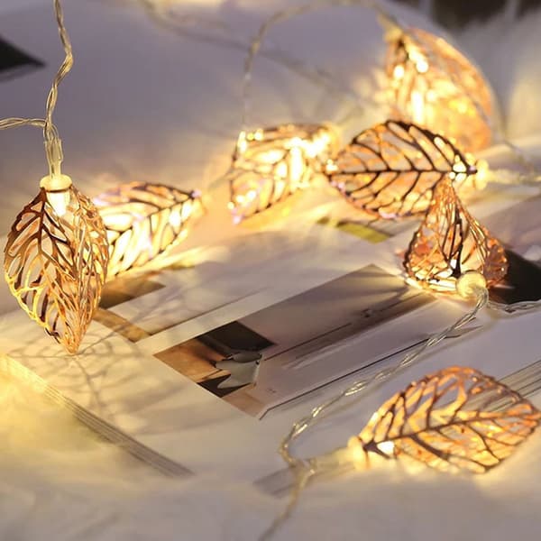 Metalblad Fe Lys, 3M 20 LED Lyskæde, USB Fe Lys