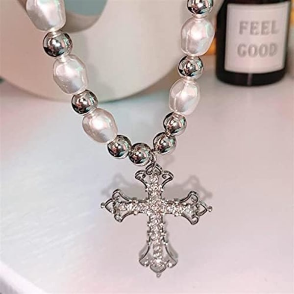 Estetiskt smycke Y2k halsband pärlhalsband delikat oregelbundet