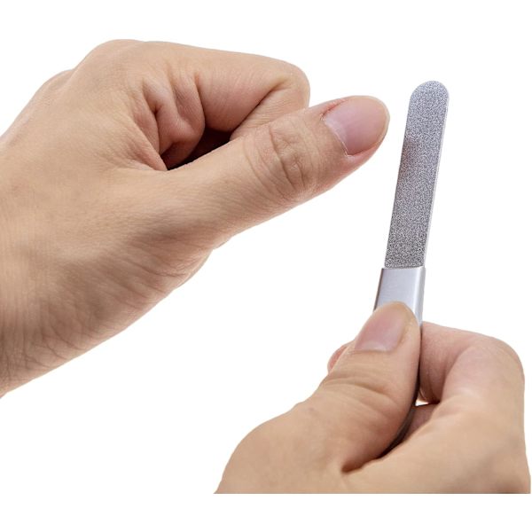 2 stk. dobbeltsidede neglefile 180 grus metal manicure file med