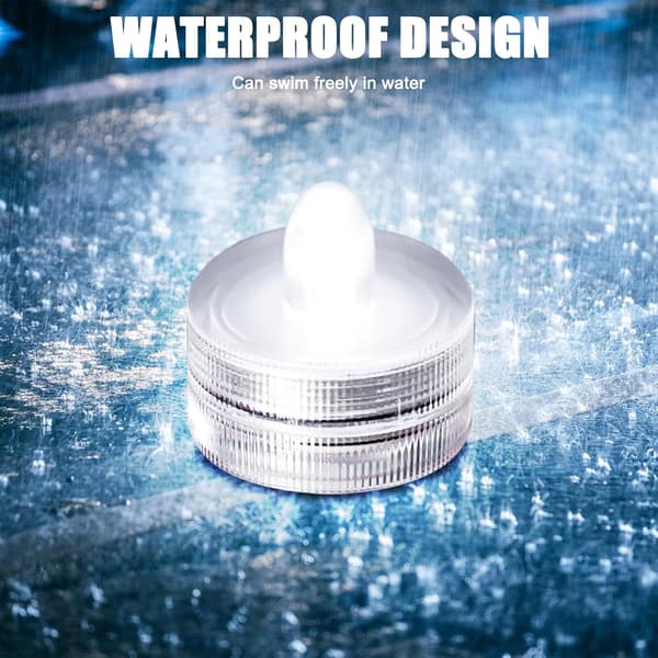 Mini Pool Light, 24 stk. Undervands Pool Light, Vandtæt Hvid L