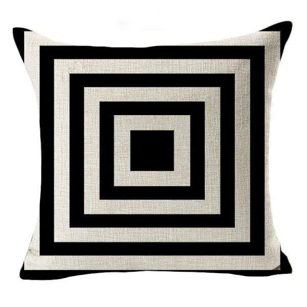 4 st svartvita geometriska målade tryckta örngott 45*45c