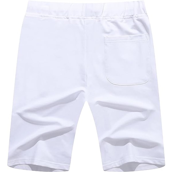 Casual Shorts för män Elastic Jogger Gym Active Pocket Shorts vita