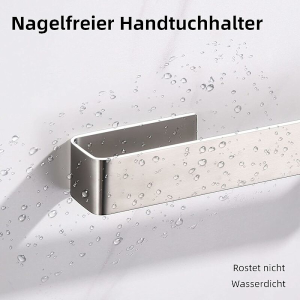 Håndklædeholder til badeværelse uden boring i rustfrit stål