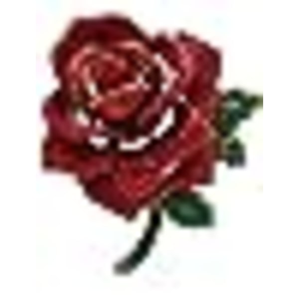 Rhinestone Rose Flower Broche Pin til Kvinder Mænd Mode Rød Grøn Krystal Big Le