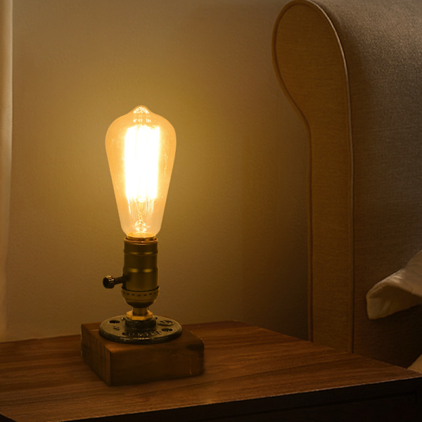 Industriel skrivebordslampe, lille retro-senglampe med tænd/sluk-knap