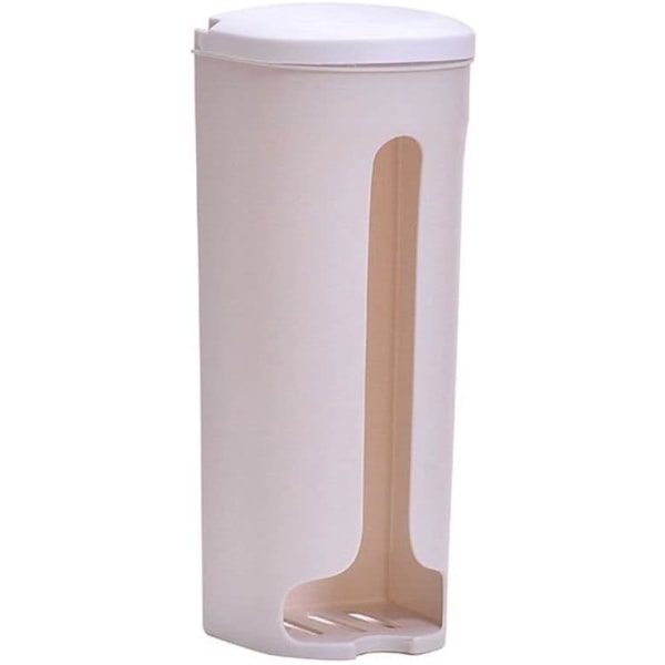 Hvit plastposeholder, veggmontert oppbevaringsorganisatorbeholder