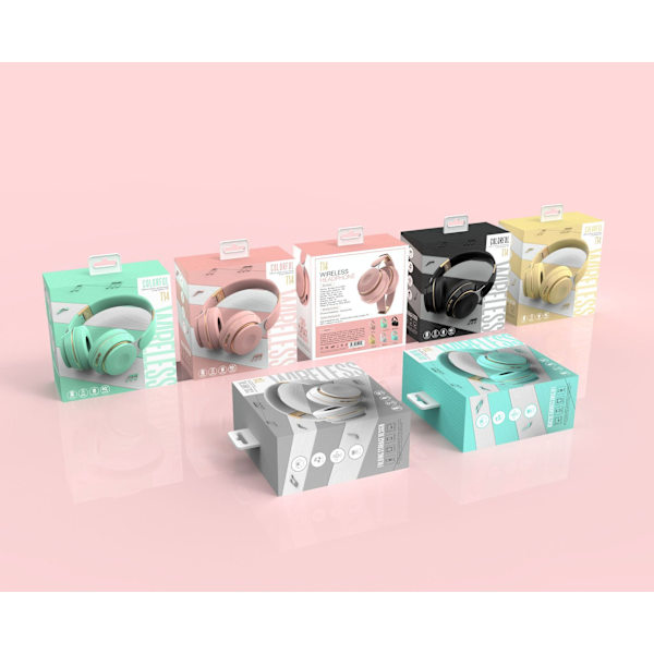 1 kpl vaaleanpunainen T14 Bluetooth-kuulokkeet langattomat musiikkikuulokkeet Fitness-urheilu Macaron-lahjat Bluetooth-kuulokkeet