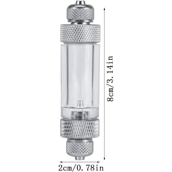 CO2 Bobleteller, Bobleteller, CO2 Akvarium Diffusor Regulator Tank Vedlikeholdsverktøy i Aluminiumlegering for Karbondioksidmåling (Dobbelt Hode)