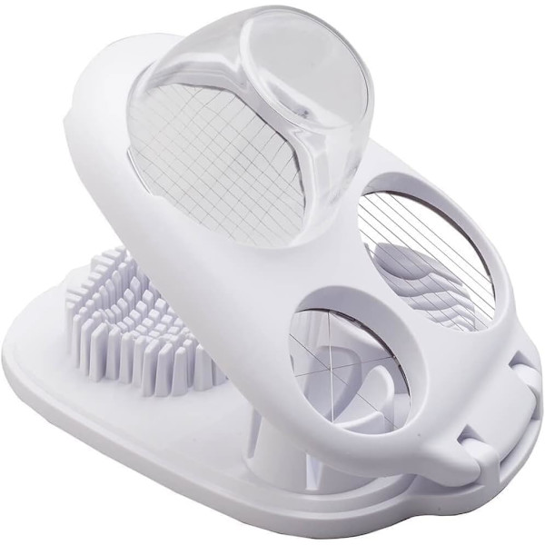 Egg slicer for hard-boiled eggs - 3 slicing modes, handy, robust stainless steel
