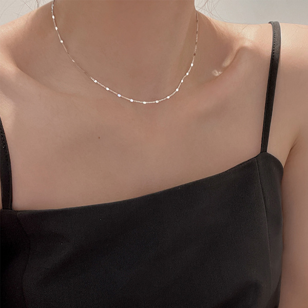 Trendy Choker Halskjede Sølv Kvinner Kragebein Kjede Mote Smykker, 1 stk