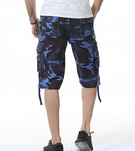 Herre Cargo Shorts Bomuld Afslappet Pasform Camouflage Camo Cargo Short