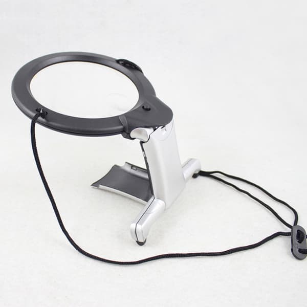 Handsfree-förstoringsglas, 2x förstoring, LED-ljusfunktion