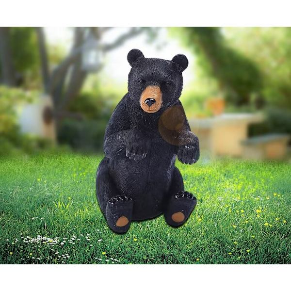 Musta karhu puutarha ripustus patsaat miniatyyri keiju kukkaruukku rauta