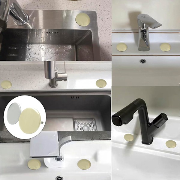 St Faucet Hålskydd, 5cm Rostfritt Stål Faucet Hålskydd, Bra Tätning Diskbänk Faucet Hålplugg för Läckageförebyggande (Guld)