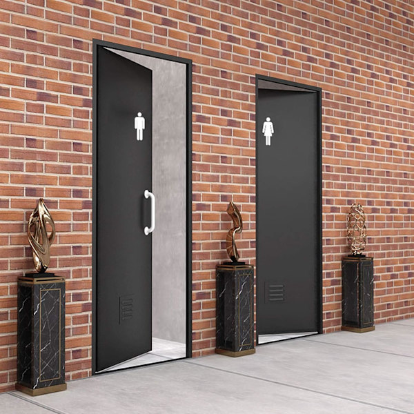 Seinäteippaus 3D Stereoskooppinen Akryyli WC-tarra Miehet Naiset Pat