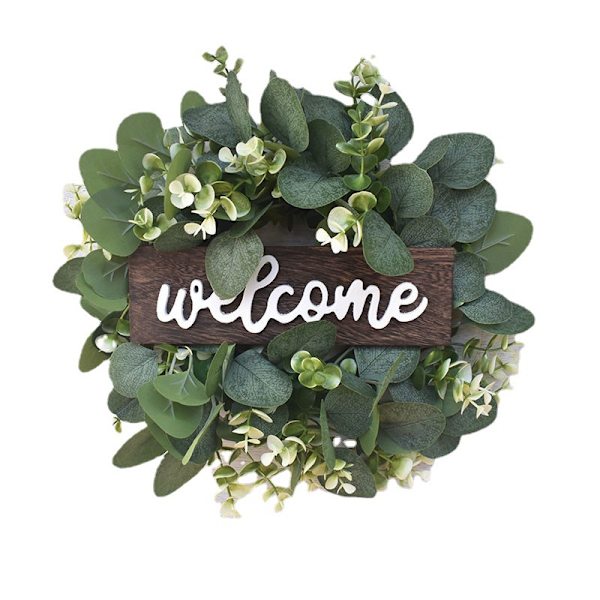 Kunstig Eucalyptus Krans Blade Vinstok Falsk Silkeplanter Eucalyp