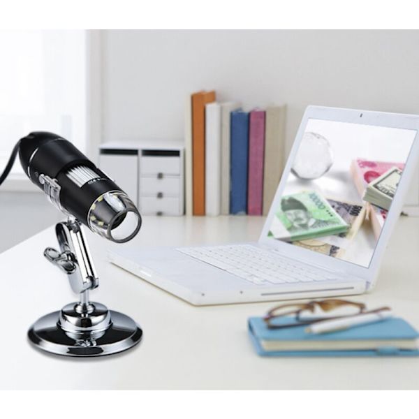 USB Digital Mikroskop, 0X-1000X Håndholdt Forstørrelses Boreskop, 8