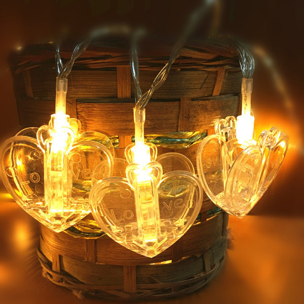 Led Photo Clip String Lights Heart Shape Lamps 3M 20LED