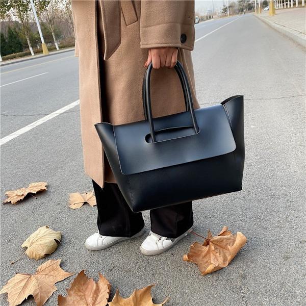 Håndtasker Crossbody tasker til kvinder Kvinde Stor Kapacitet Tote Taske Enkelt PU Læder Kvinders Skulder Håndtasker，sort，42*25*12cm