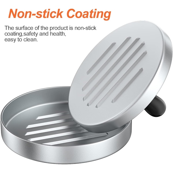 Non-Stick Hamburgerpress, Aluminiumform för BBQ Picknick Hemlagad Hamburgare Bacon Korv