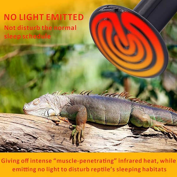 Reptil varmelampe sort keramik 100W infrarød lampe reptil varmelampe 110V
