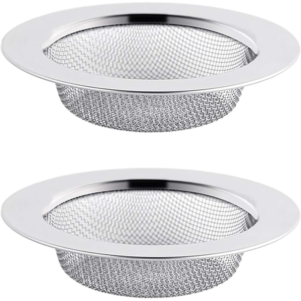 2 stk. silfilter i rustfritt stål, 7,8 cm avløpsfilter, vaskefilter, vaskefilter, kjøkkenvaskefilter