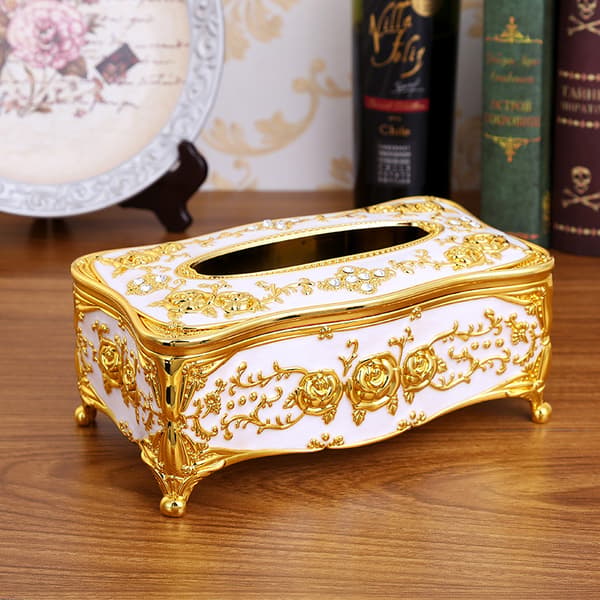 Servietboks Stativ Cover Galvaniseringsproces Servietholder (Guld