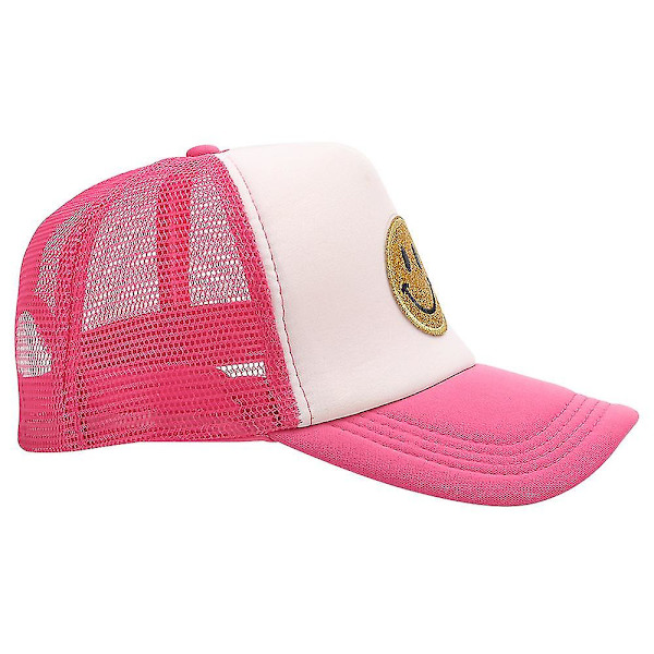 Baseball-lippis Smiley, keltainen unisex-kimalteleva hymiöpainatus kirjailtu hattu