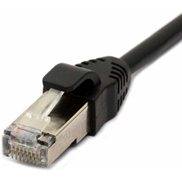 RJ45 Ethernet Skjøtekabel - Cat 5E/5 Cat 6 - Hann til Hunn - Skjermet Skrue - Panelmontering - LAN Internett Nettverkskabel 1.5 Meter