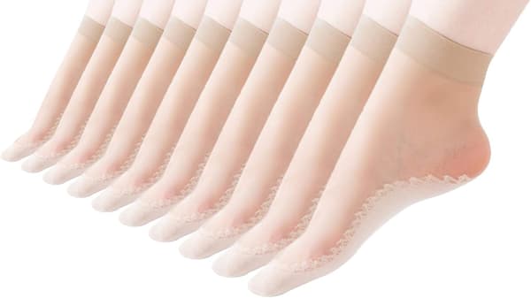 10 par med kvinners silke nylon korte ankelsokker (hud)