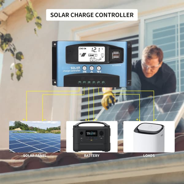 100A solcellelader, 12V/24V MPPT adaptiv lading Sola