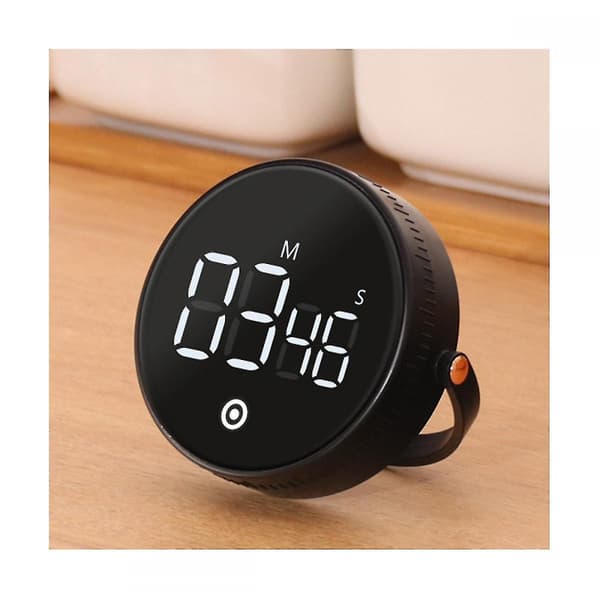 Magnetisk Digital Timer til Køkken Ur Timer Tidsstyring Stopur Led Bord Alarm Køkken (sort)