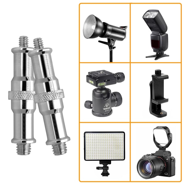 Pack Ljusstativadapter 3/8\" till 1/4\" gängad adapter för mikrofonhållare på kamerastativ