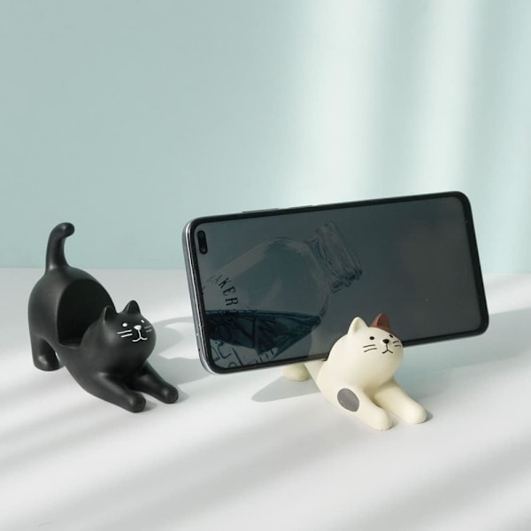 Mobiltelefonhållare i bitar, kattformade smartphone-ställ, mobiltelefonhållare, universell telefonhållare, för hem, vardagsrum, kontor, studentrum och skola, 2