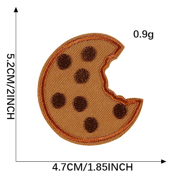 20 stk. Cookie broderet patch til tøj, søde Cookie strygemærker
