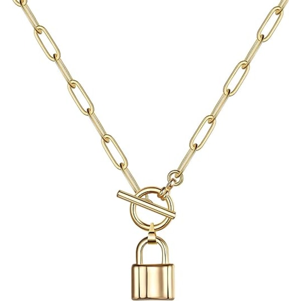 Damhalsband i guld - 14K guldpläterat lås med ont öga-medaljong vintage mynt halsband bi sol måne skal guldkedja halsband skiktat ringkedja halsband dam smycken gåvor