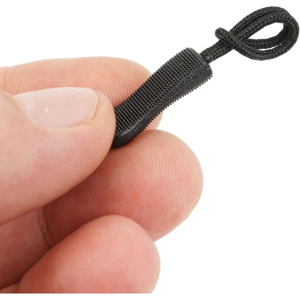 12 stk. Lynlåstrækkere Indsats Sort Nylon Slider til Enhver Reparation, Lynlås Udskiftning Træk til Sportstøj, Rygsække og Jakker