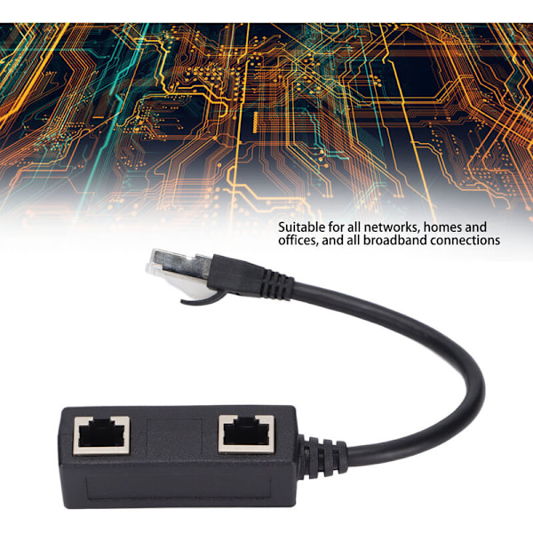 1 til 2 Port RJ45 Splitter Adapter Jævn Transmission Fremragende Forbindelse Netværkskabel Adapter Lav Strøm Kabel Adapter og Konnektor