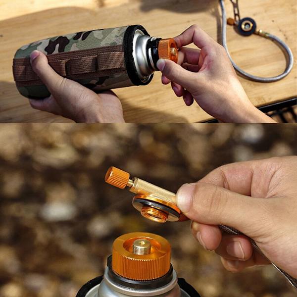 2PCS Gasflaska Adapter Överföringsmunstycke Anslutning för Spisbrännare