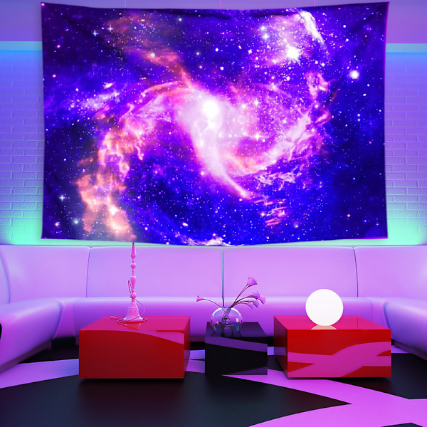 Tapestry UV-reaktiv galax rymd väggbonad svart ljus affisch